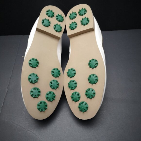 Foot-Joy Green-Joy Ladies White & Taupe Faux Leather Golf Shoes - Picture 6 of 7